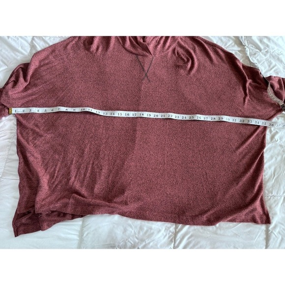 Andree By Unit Oversized Sweater Slouchy Long Sleeve Hoodie Brick Red 2x - Picture 4 of 6